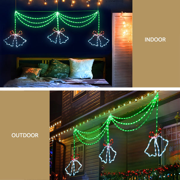1.8M Christmas Lights 288 Led Bell Motif Decorations Jingle Jollys Decorative Lighting