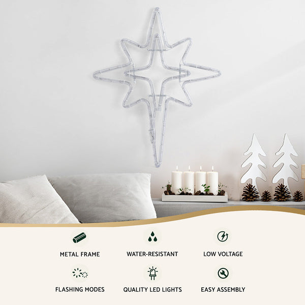 Jingle Jollys Christmas Lights 57Cm Bethlehem Star 90 Led Xmas Decorations Motif Decorative Lighting