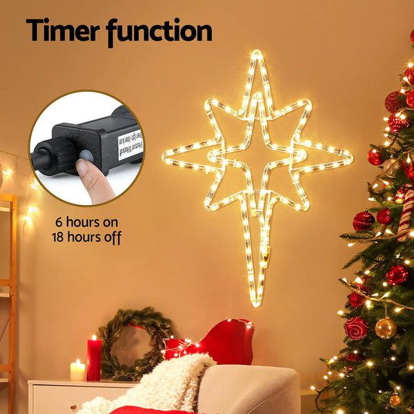 Jingle Jollys Christmas Lights 57Cm Bethlehem Star 90 Led Xmas Decorations Motif Decorative Lighting