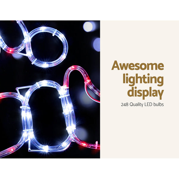 1M Christmas Lights 248 Led Santa Motif Decorations Jingle Jollys Decorative Lighting