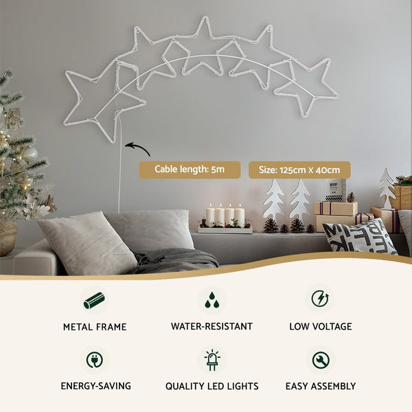 1.25M Christmas Lights Motif 560 Led Rope Outdoor Decoration Jingle Jollys Decorative Lighting