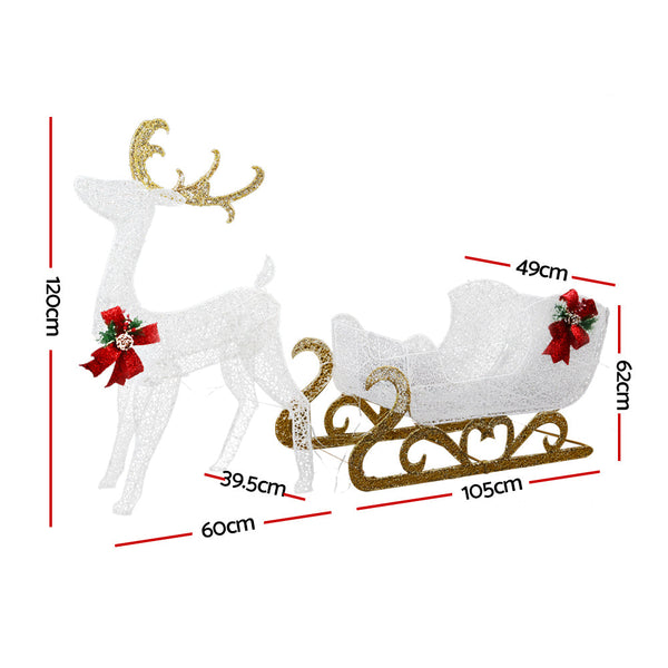 215 Led Christmas Lights Reindeer Sleigh Decorations Jingle Jollys Decorative Lighting