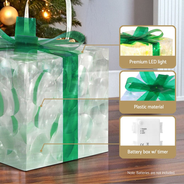 3 Pcs Christmas Lights 70 Led Fairy Gift Box Jingle Jollys Decorative Lighting