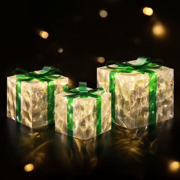 3 Pcs Christmas Lights 70 Led Fairy Gift Box Jingle Jollys Decorative Lighting