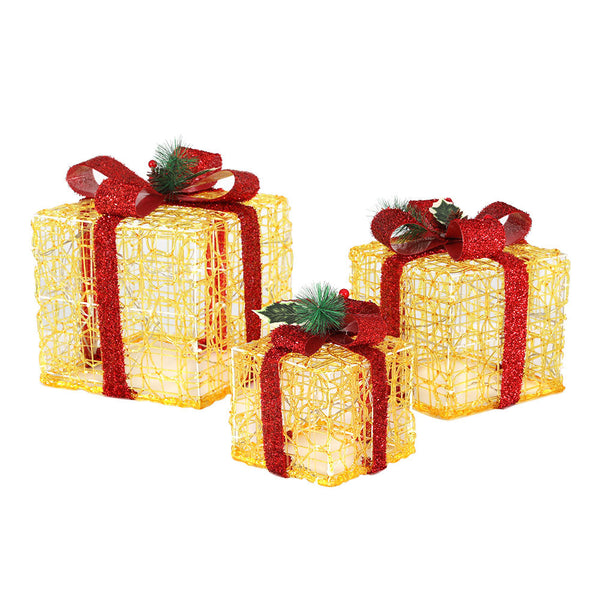 3 Pcs Christmas Lights Gift Box Set 48 Led Decorations Jingle Jollys Decorative Lighting