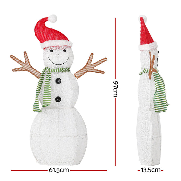0.97M Christmas Lights Snowman 80 Led Decorations Jingle Jollys Decorative Lighting