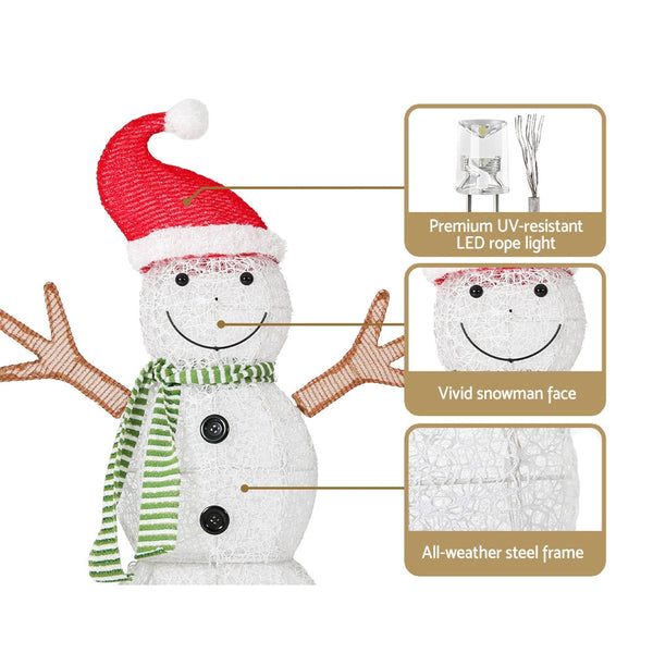 0.97M Christmas Lights Snowman 80 Led Decorations Jingle Jollys Decorative Lighting