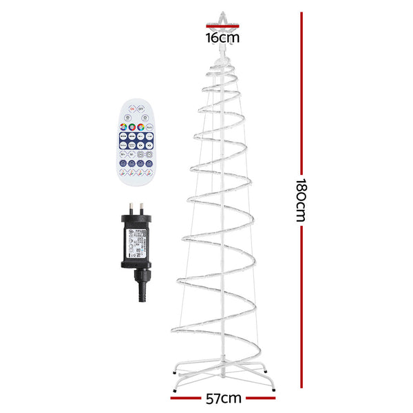 Jingle Jollys Christmas Tree 1.8M 100 Rgb Led Rope Lights Xmas Trees Decoration Decorative Lighting