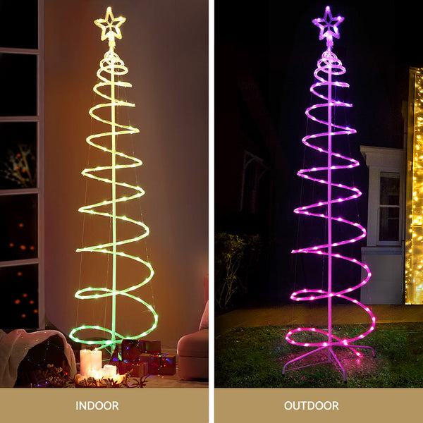 Jingle Jollys Christmas Tree 1.8M 100 Rgb Led Rope Lights Xmas Trees Decoration Decorative Lighting