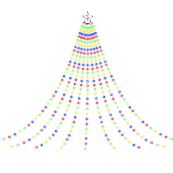 Jingle Jollys 3.8M Christmas Lights Waterfall String 340 Led Seasonal Decorations