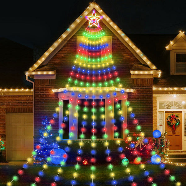 Jingle Jollys 3.8M Christmas Lights Waterfall String 340 Led Seasonal Decorations