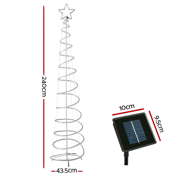 2.4M Christmas Tree Led Solar Motif Lights Jingle Jollys Decorative Lighting
