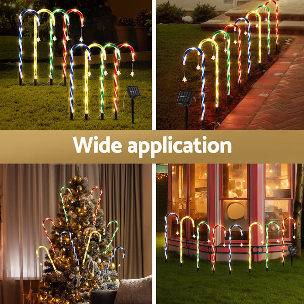 Jingle Jollys 8 Pcs Christmas Lights Path Ground Garden Decorations 72 Led Decorative Lighting