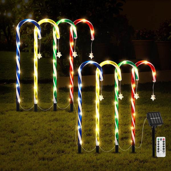 Jingle Jollys 8 Pcs Christmas Lights Path Ground Garden Decorations 72 Led Decorative Lighting