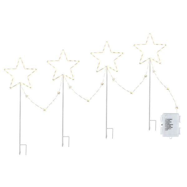 Jingle Jollys 4 Pcs Christmas Lights Path Ground Garden Decorations 144 Led Decorative Lighting