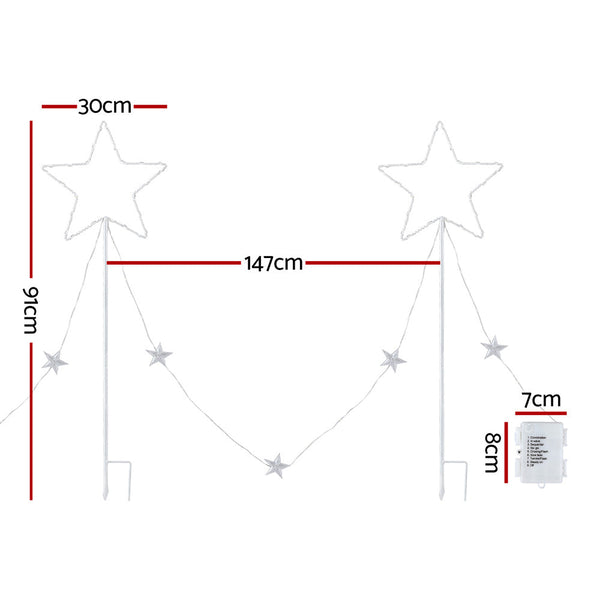 Jingle Jollys 4 Pcs Christmas Lights Path Ground Garden Decorations 144 Led Decorative Lighting