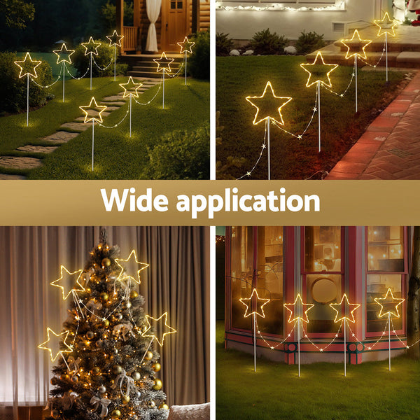 Jingle Jollys 4 Pcs Christmas Lights Path Ground Garden Decorations 144 Led Decorative Lighting