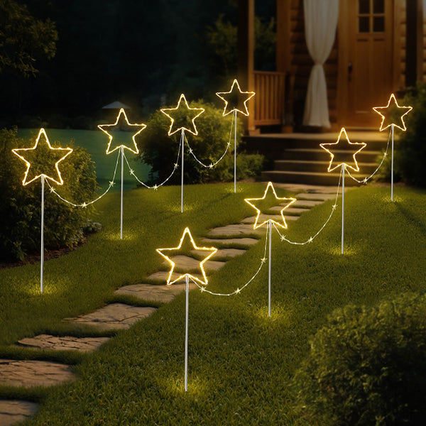 Jingle Jollys 4 Pcs Christmas Lights Path Ground Garden Decorations 144 Led Decorative Lighting