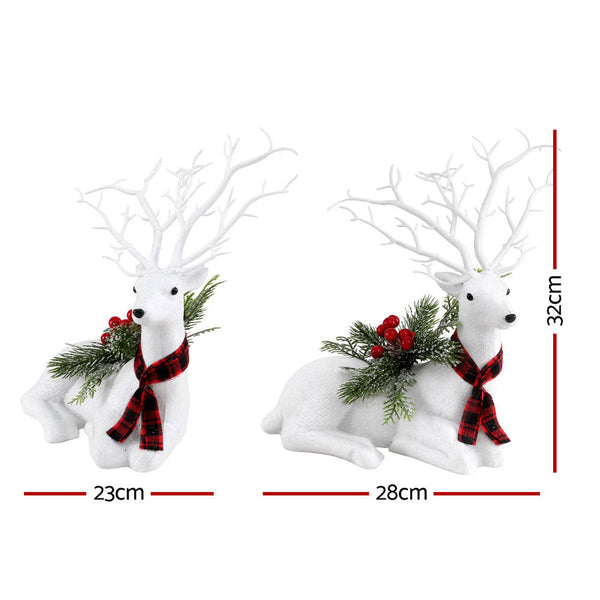Jingle Jollys Christmas Reindeer 32Cm Glitter Deer Ornaments Party Decorations Seasonal Decorations