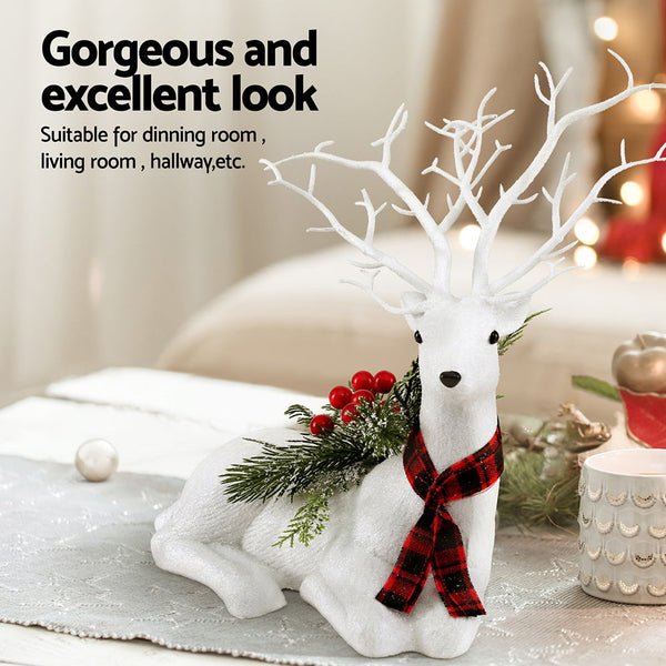Jingle Jollys Christmas Reindeer 32Cm Glitter Deer Ornaments Party Decorations Seasonal Decorations