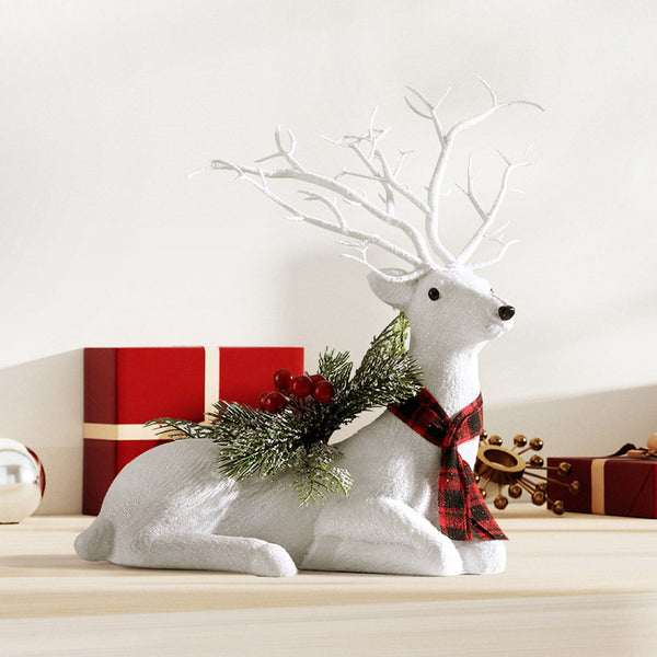Jingle Jollys Christmas Reindeer 32Cm Glitter Deer Ornaments Party Decorations Seasonal Decorations