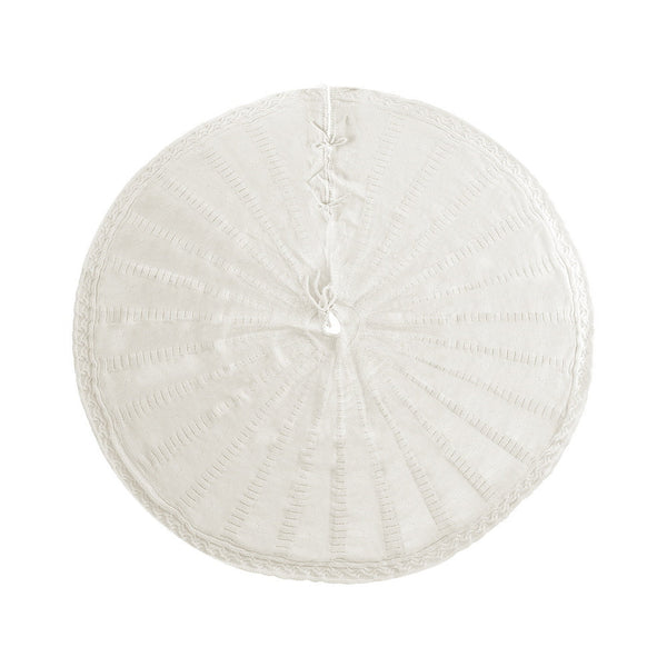 Jingle Jollys Christmas Tree Skirt 120Cm Knitted Xmas Ornaments Decor Beige Seasonal Decorations