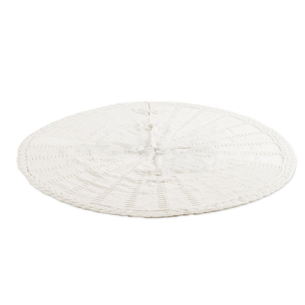 Jingle Jollys Christmas Tree Skirt 120Cm Knitted Xmas Ornaments Decor Beige Seasonal Decorations