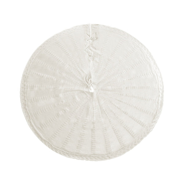 Jingle Jollys Christmas Tree Skirt 90Cm Knitted Fabric Xmas Ornament Decor Beige Seasonal Decorations