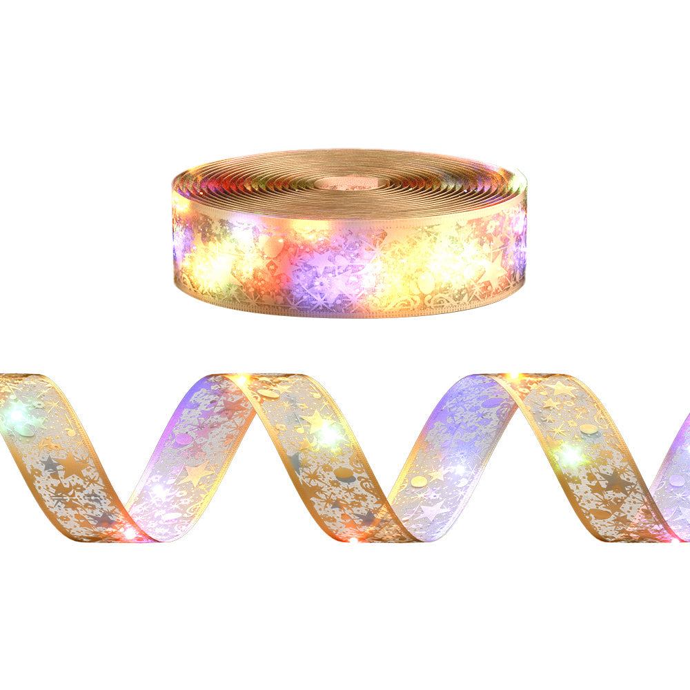 Jingle Jollys 20M Christmas Lights Fairy Ribbon Light 200 Led Xmas Decor Golden Seasonal Decorations