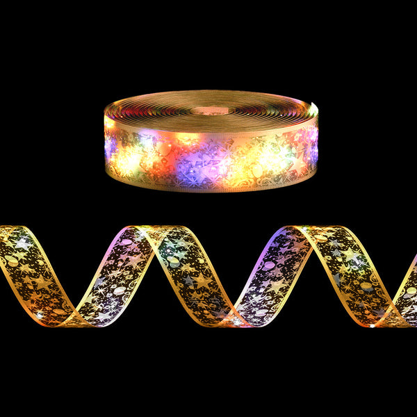 Jingle Jollys 20M Christmas Lights Fairy Ribbon Light 200 Led Xmas Decor Golden Seasonal Decorations