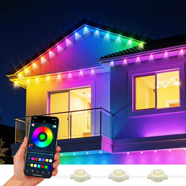 Jingle Jollys 15M Christmas Lights Permanent String Eaves 36 Led Decoration Seasonal Decorations
