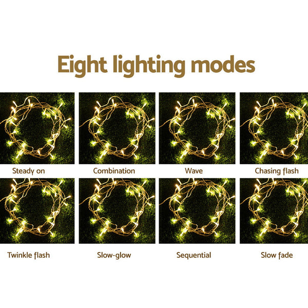100M Christmas Lights String Fairy 500 Led Warm White Jingle Jollys Seasonal Decorations