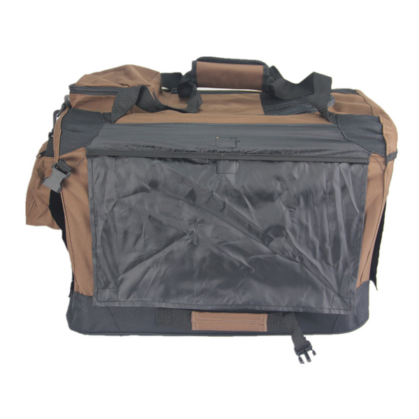 Yes4pets Large Fordable Pet Dog Puppy Soft Crate With Curtain Brown Pet Transport