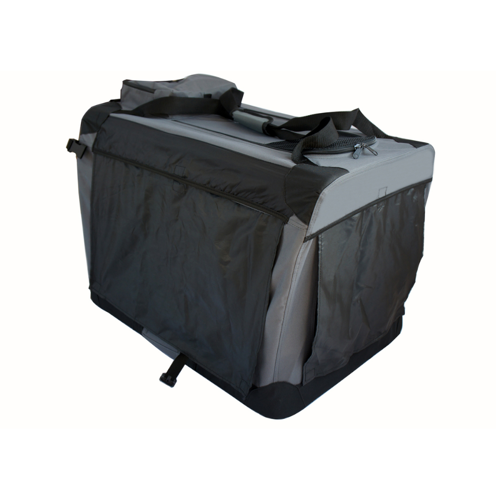 Yes4pets Large Fordable Soft Dog Cat Puppy Crate Bag With Curtain Grey Pet Transport
