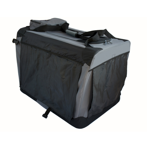 Yes4pets Medium Foldable Soft Dog Cat Puppy Rabbit Crate Bag With Curtain Grey Pet Transport