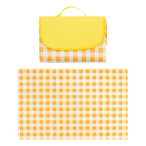 Yellow Lightweight Thickened Picnic Mat Waterproof Outdoor Camping Ground Sheet For Hiking Parks And Picnics(1.5*2M) Picnic Rugs