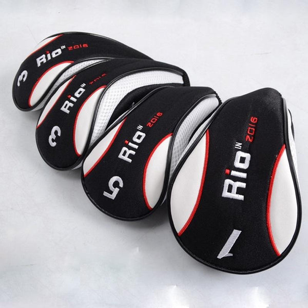 Black Red Wood Golf Head Cover Pusher Set Rod Club Head Covers