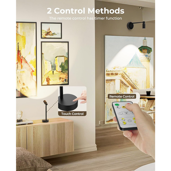 Zoomable Picture Light For Wall Battery Operated Cct Dimmable Spotlight With Remote Wall Fixtures