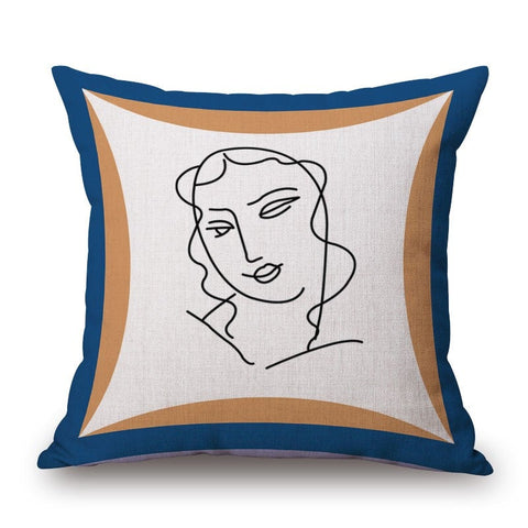 A Sticky Face On Colourmatching Cotton Linen Pillow Cover
