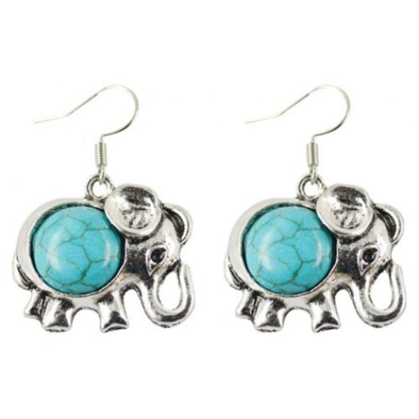 Veile Studios A Suit Of Ethnic Faux Turquoise Elephant Necklace And Earrings Jewellery Sets