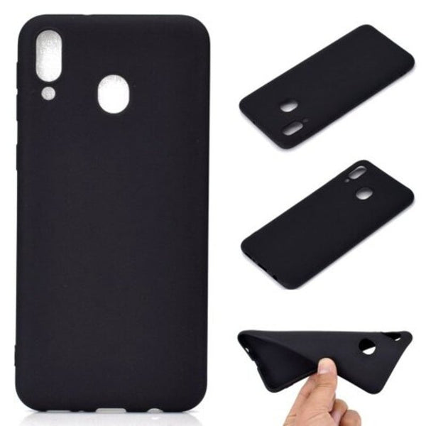 A Thick Bottom Matte Tpu Solid Color Phone Case For Samsung Galaxy A30 / A20 Black