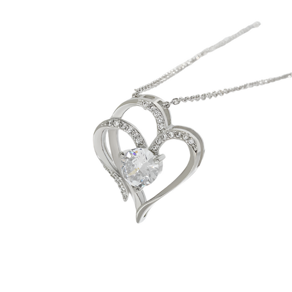 Veile Studios Zircon Double Love Necklace With Rhinestones Heart Shaped Jewelry For Women Necklaces & Pendants