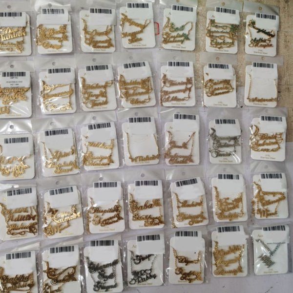 Mipgs Personalized Cut Love Heart Shaped English Name Five Pointed Star Necklaces & Pendants