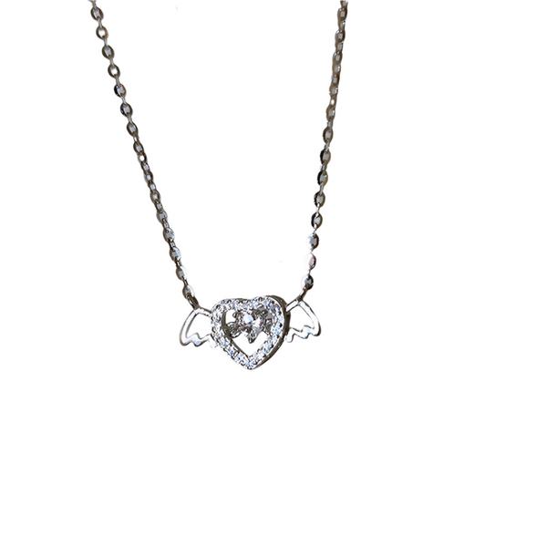 Veile Studios Gothic Heart Crown Angel Wings Pendant Necklaces For Women Fashion Jewelry Necklaces & Pendants