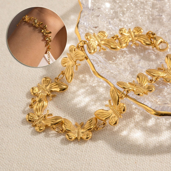 Fashionable All Match Europe And America Cross Border Stainless Steel Butterfly Bracelet For Women Bracelets