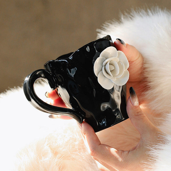 French Breakfast Milk Office Mug Ceramic Tea Tableware Underglaze Black Cup Mugs