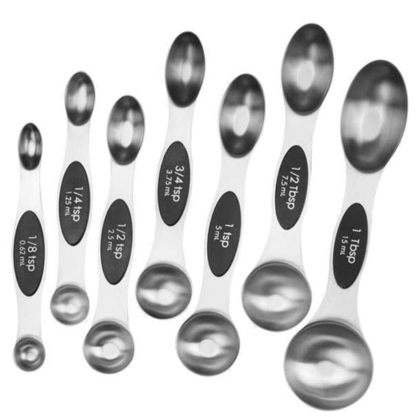 Kitchen Stainless Steel Mag Netic Suction Double Head Measuring Spoon 8 Set Measuring Cups Jugs & Spoons