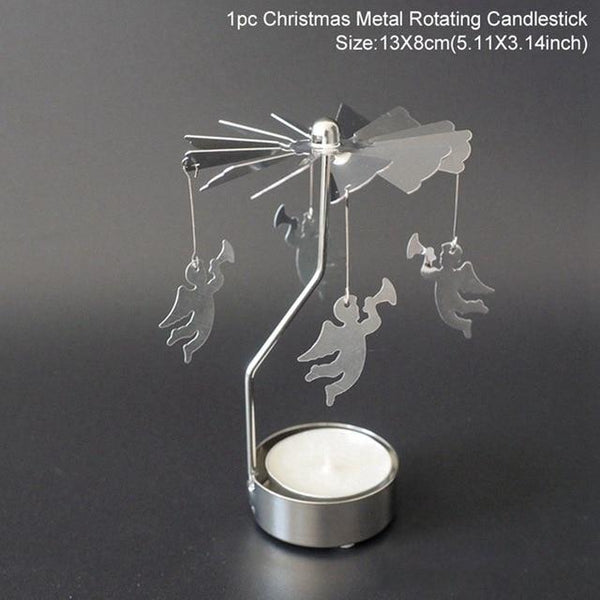 Rotating Metal Tealight Candle Holder Christmas Table Decor Candle Holders & Accessories