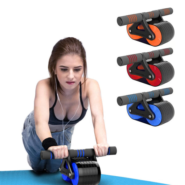 Double Wheel Abdominal Exerciser Women Men Automatic Rebound Roller Waist Trainer Gym Sports Home Devices Abdominal Machines