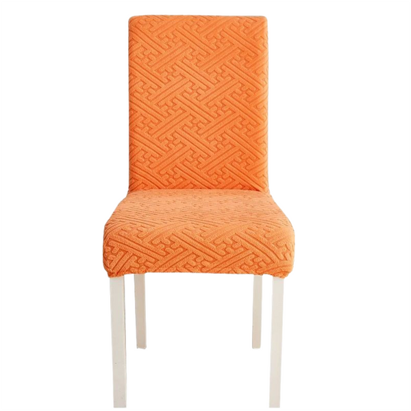 Chair Cover Orange Puzzle Design Anti Dirt Elastic Material For Dining Room Kitchen Slipcovers